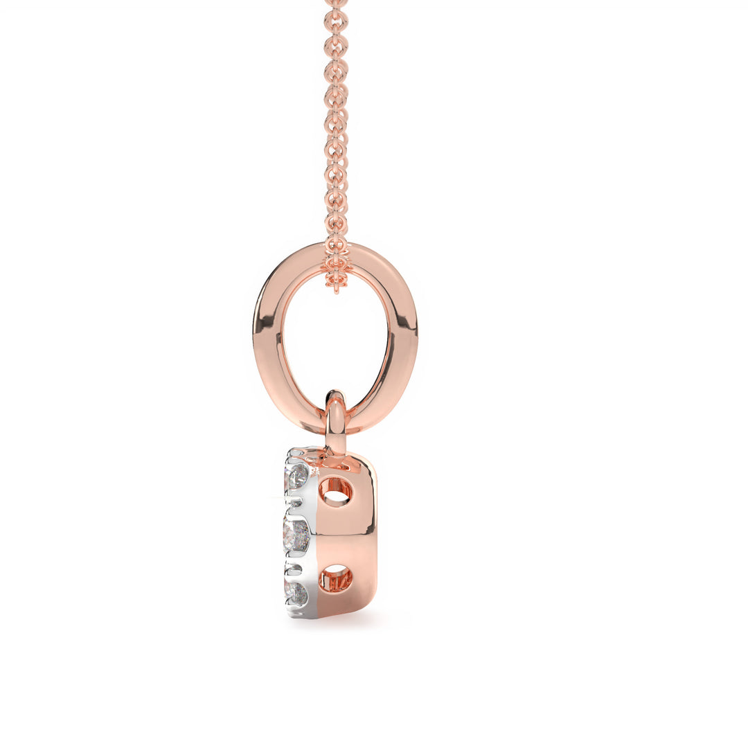 Lucie - Elegant Gold Pendant with Diamond Cluster