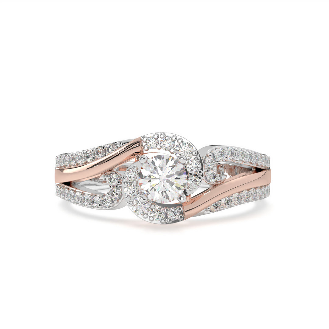 LÃ¯a   4 Claw Round Solitaire with Accent Diamond