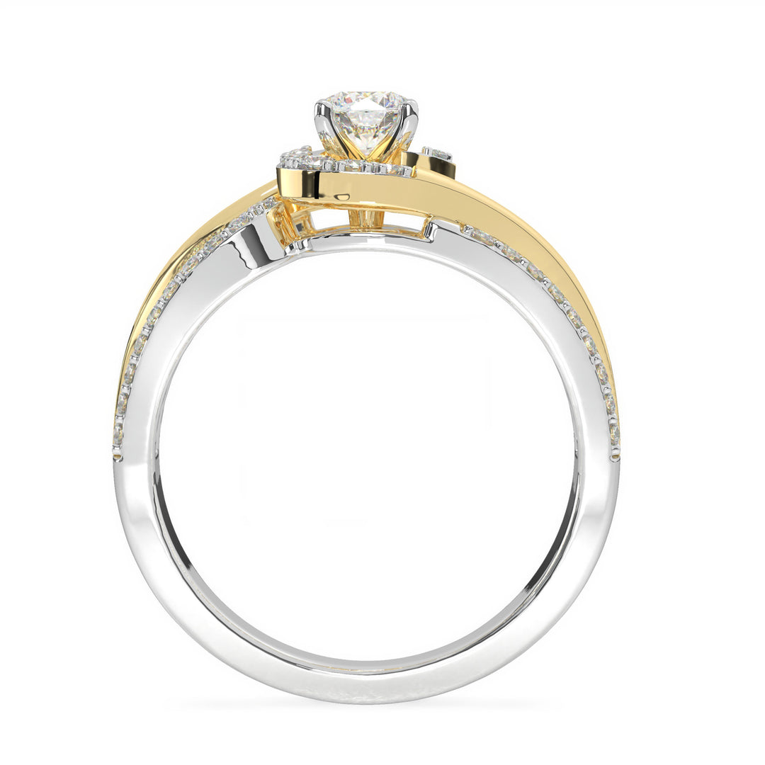 LÃ¯a   4 Claw Round Solitaire with Accent Diamond