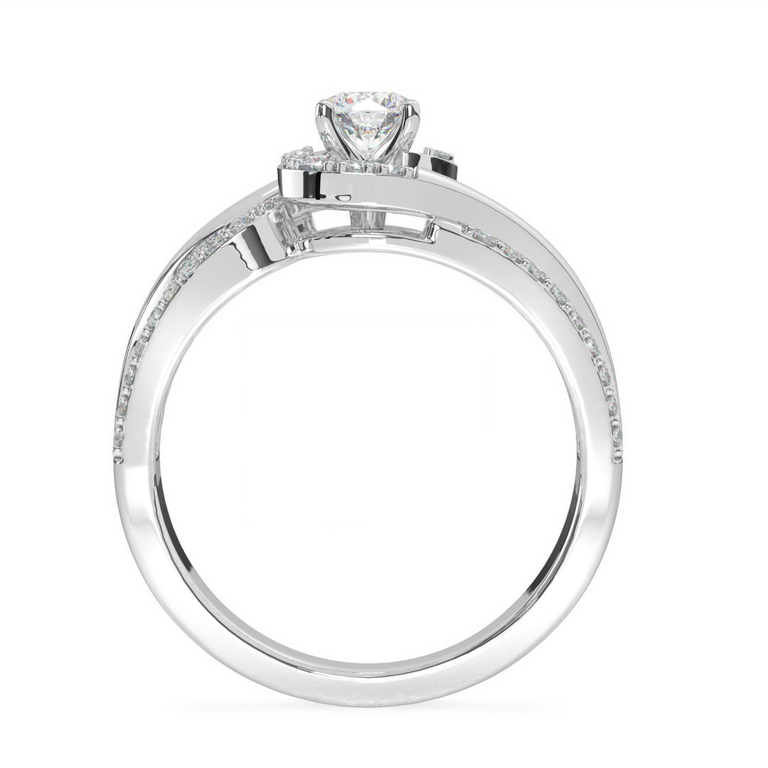 LÃ¯a   4 Claw Round Solitaire with Accent Diamond