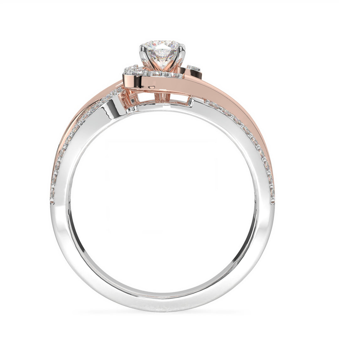 LÃ¯a   4 Claw Round Solitaire with Accent Diamond