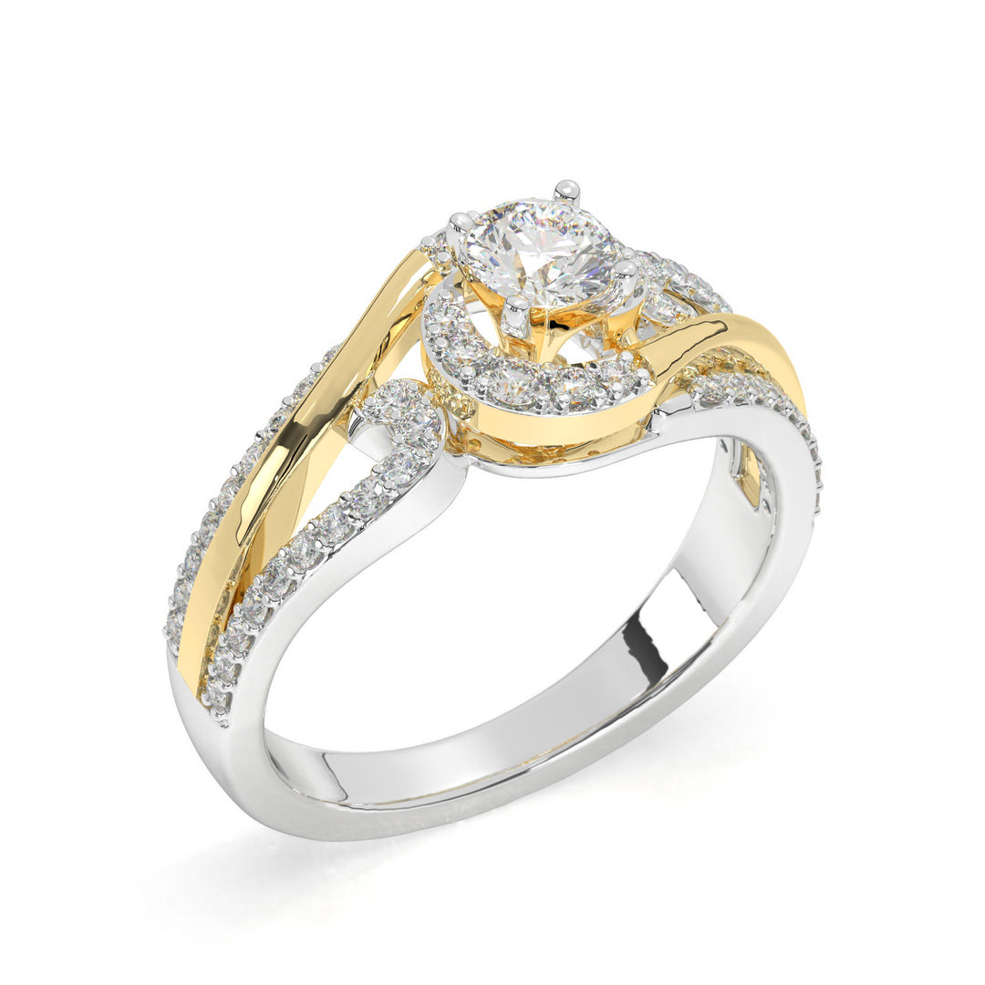 LÃ¯a   4 Claw Round Solitaire with Accent Diamond