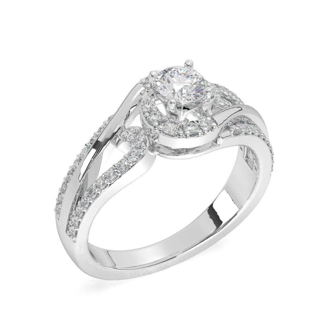 LÃ¯a   4 Claw Round Solitaire with Accent Diamond