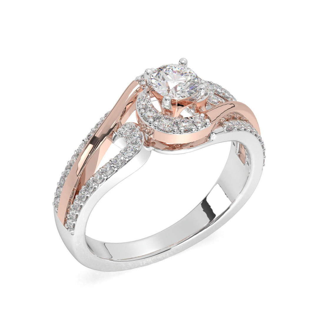 LÃ¯a   4 Claw Round Solitaire with Accent Diamond