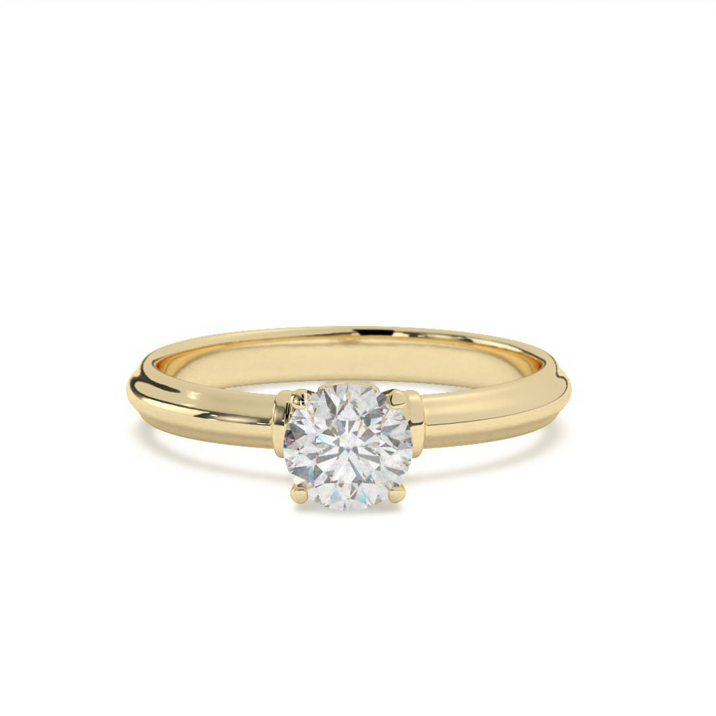 Ã‰lyna   Round Solitaire With Bezel Set Front Diamond