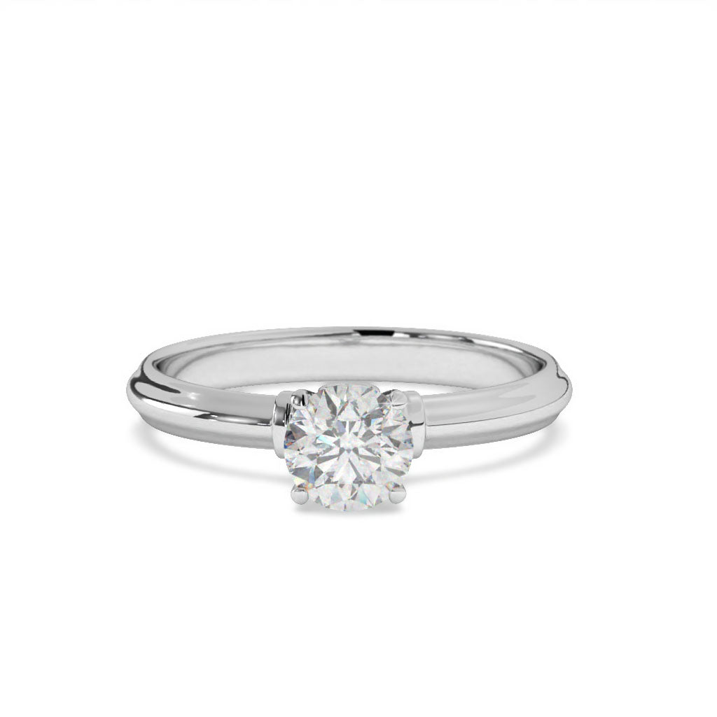 Ã‰lyna   Round Solitaire With Bezel Set Front Diamond