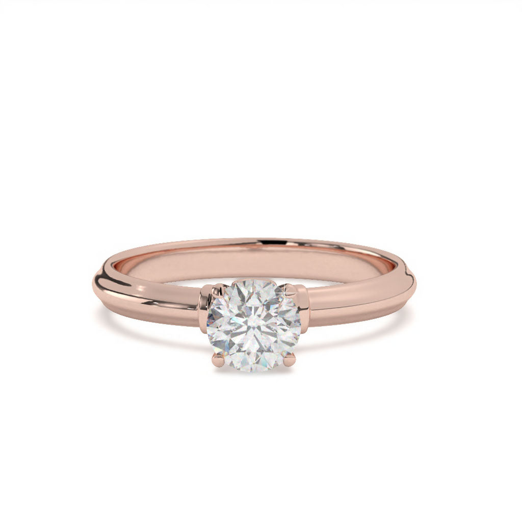 Ã‰lyna   Round Solitaire With Bezel Set Front Diamond