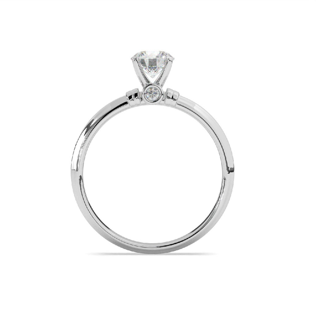 Ã‰lyna   Round Solitaire With Bezel Set Front Diamond
