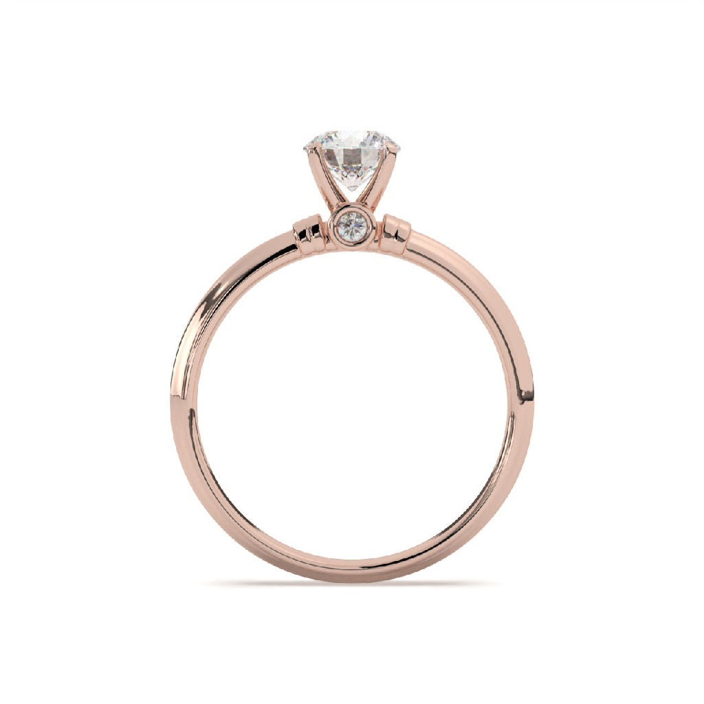 Ã‰lyna   Round Solitaire With Bezel Set Front Diamond