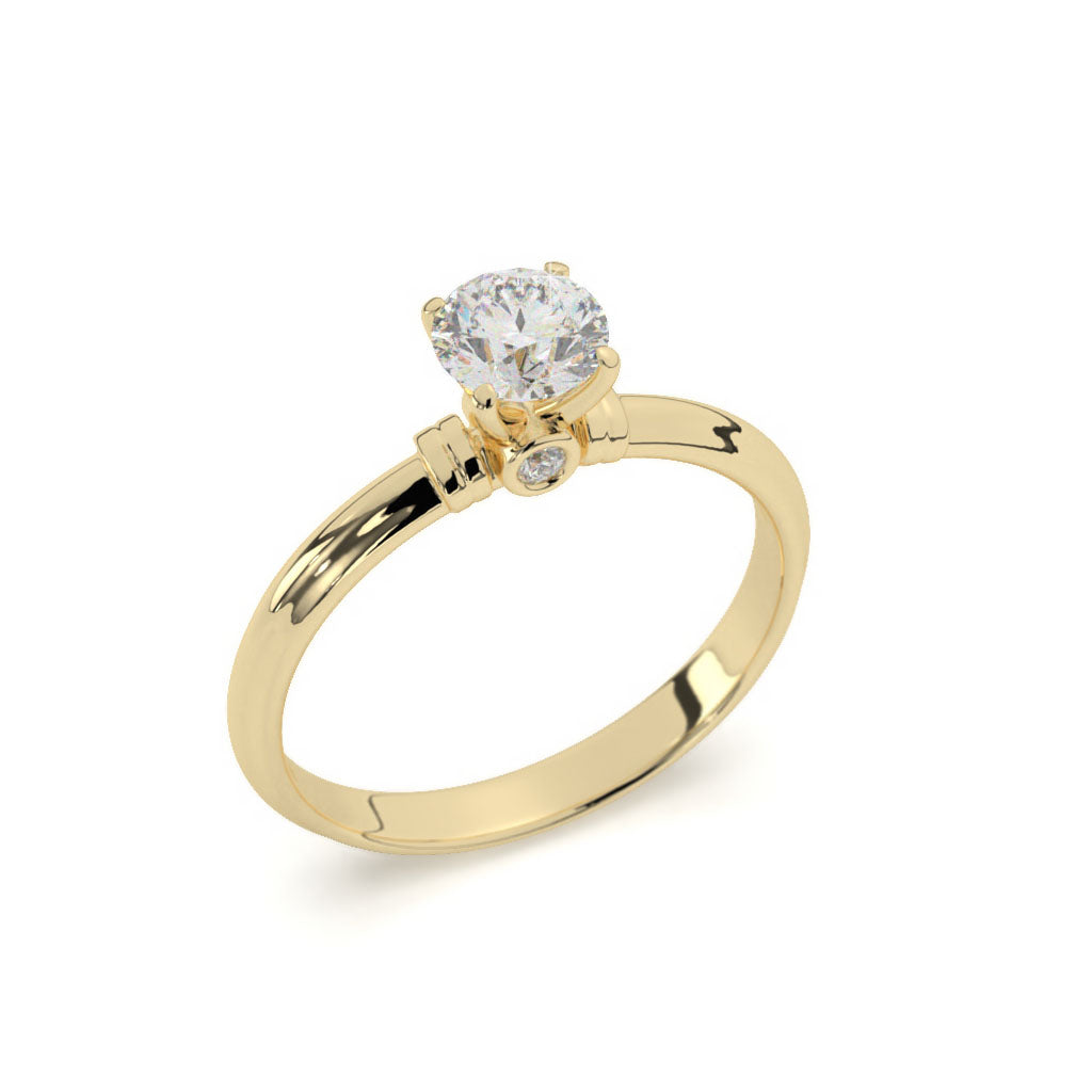 Ã‰lyna   Round Solitaire With Bezel Set Front Diamond