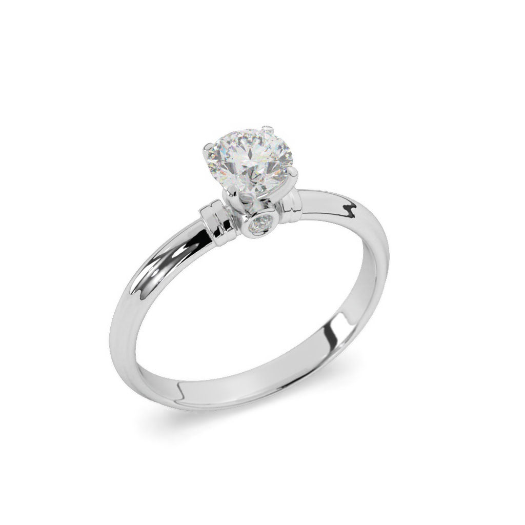 Ã‰lyna   Round Solitaire With Bezel Set Front Diamond