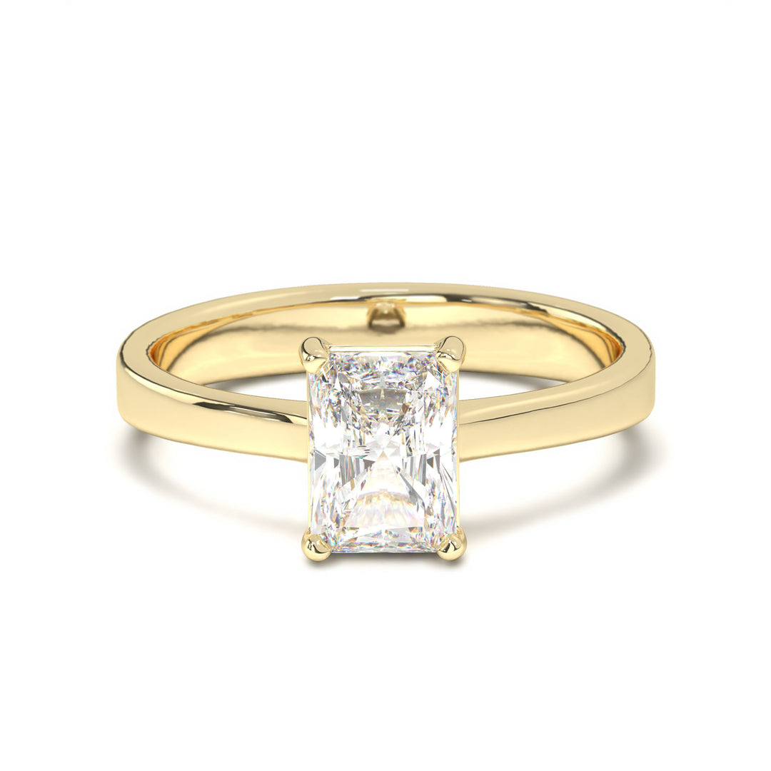 AurÃ©lie  Emerald Solitaire with Tapered Band