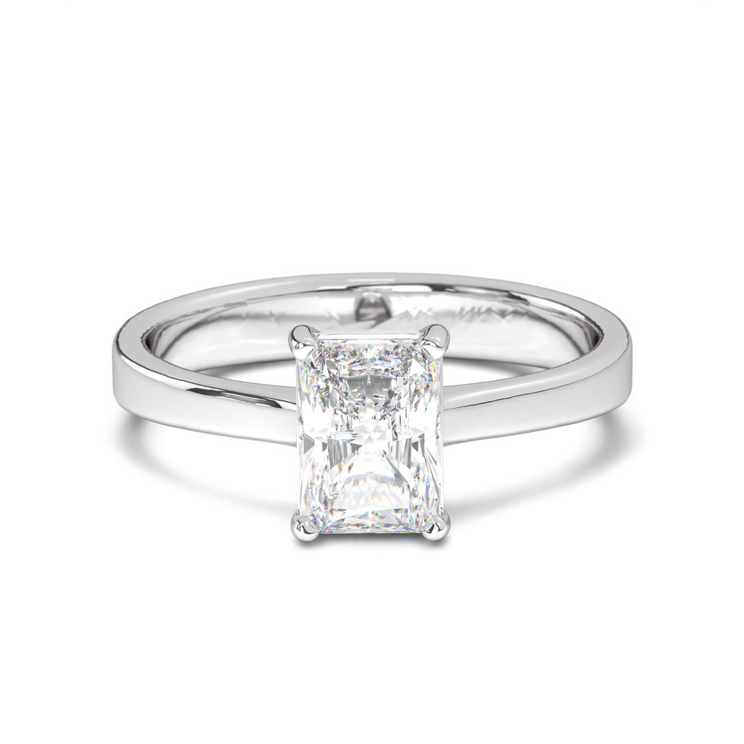 AurÃ©lie  Emerald Solitaire with Tapered Band