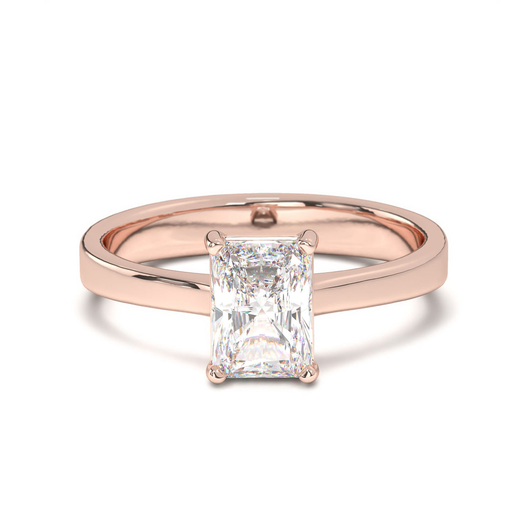 AurÃ©lie  Emerald Solitaire with Tapered Band