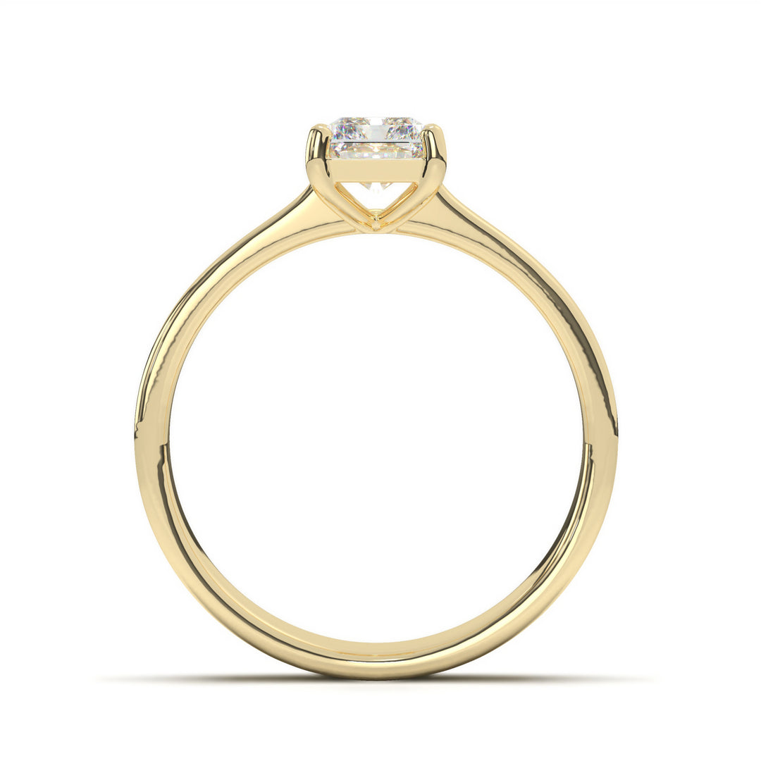 AurÃ©lie  Emerald Solitaire with Tapered Band