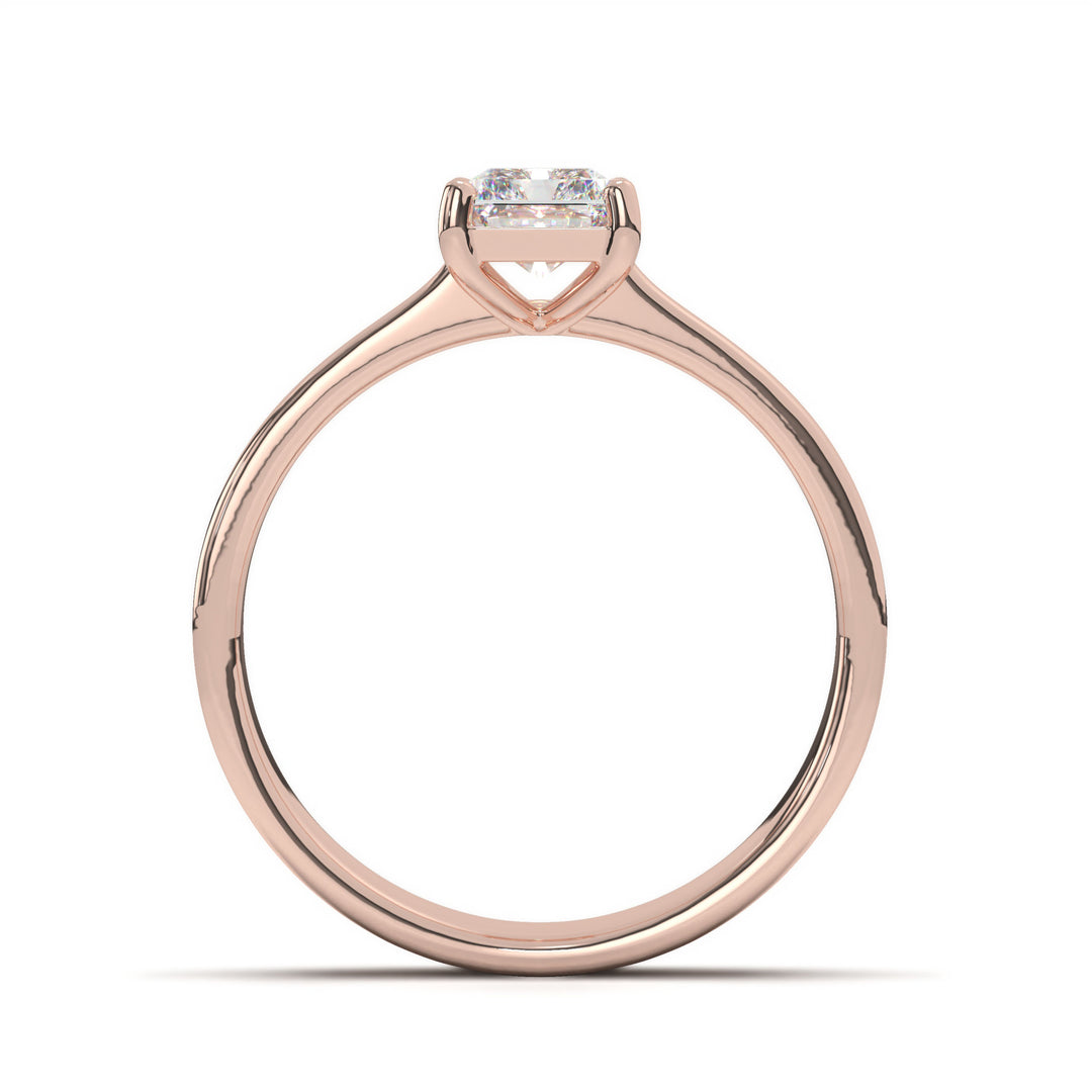 AurÃ©lie  Emerald Solitaire with Tapered Band