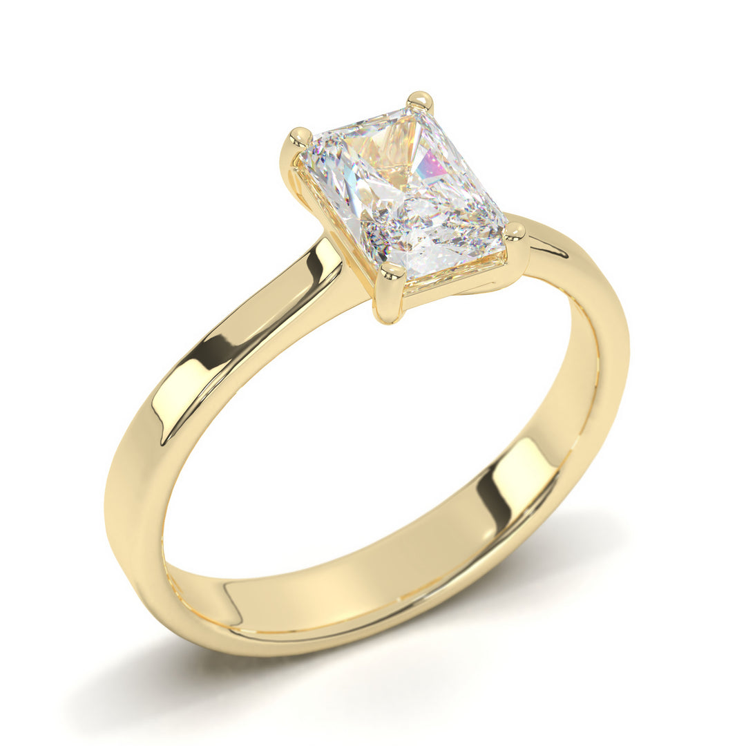 AurÃ©lie  Emerald Solitaire with Tapered Band
