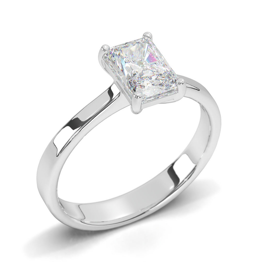 AurÃ©lie  Emerald Solitaire with Tapered Band