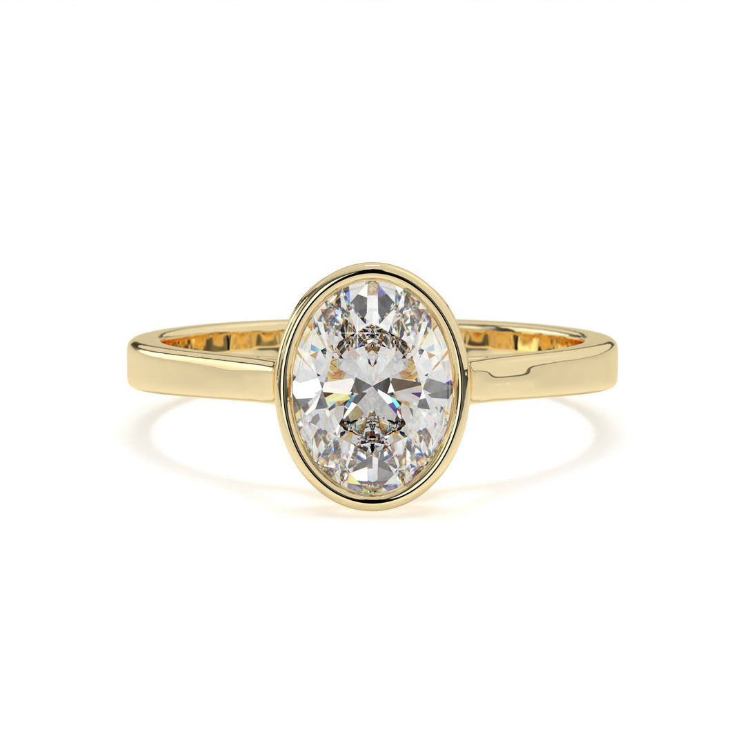 Yvonne - Bezel-set oval solitaire