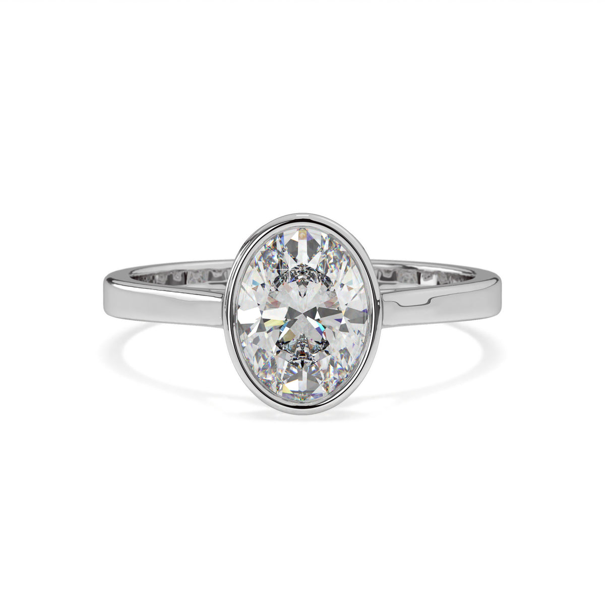 Yvonne <br> bezel set oval solitaire