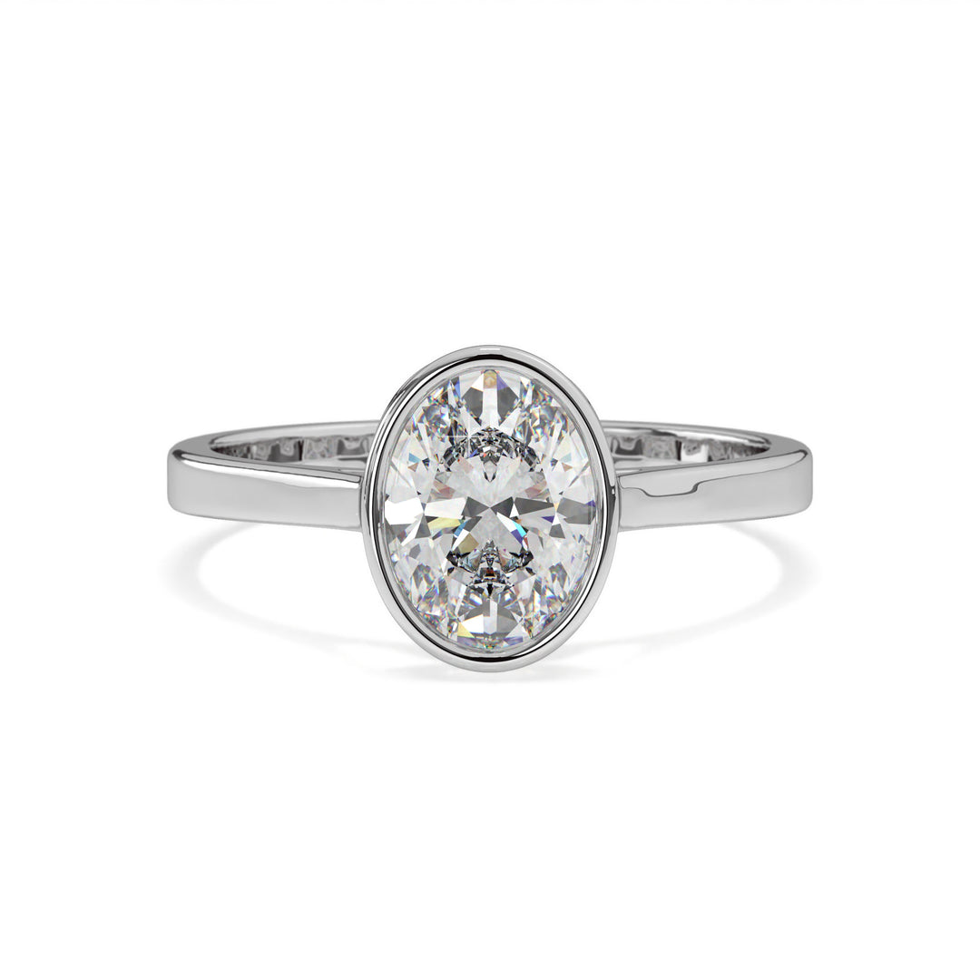 Yvonne - Bezel-set oval solitaire