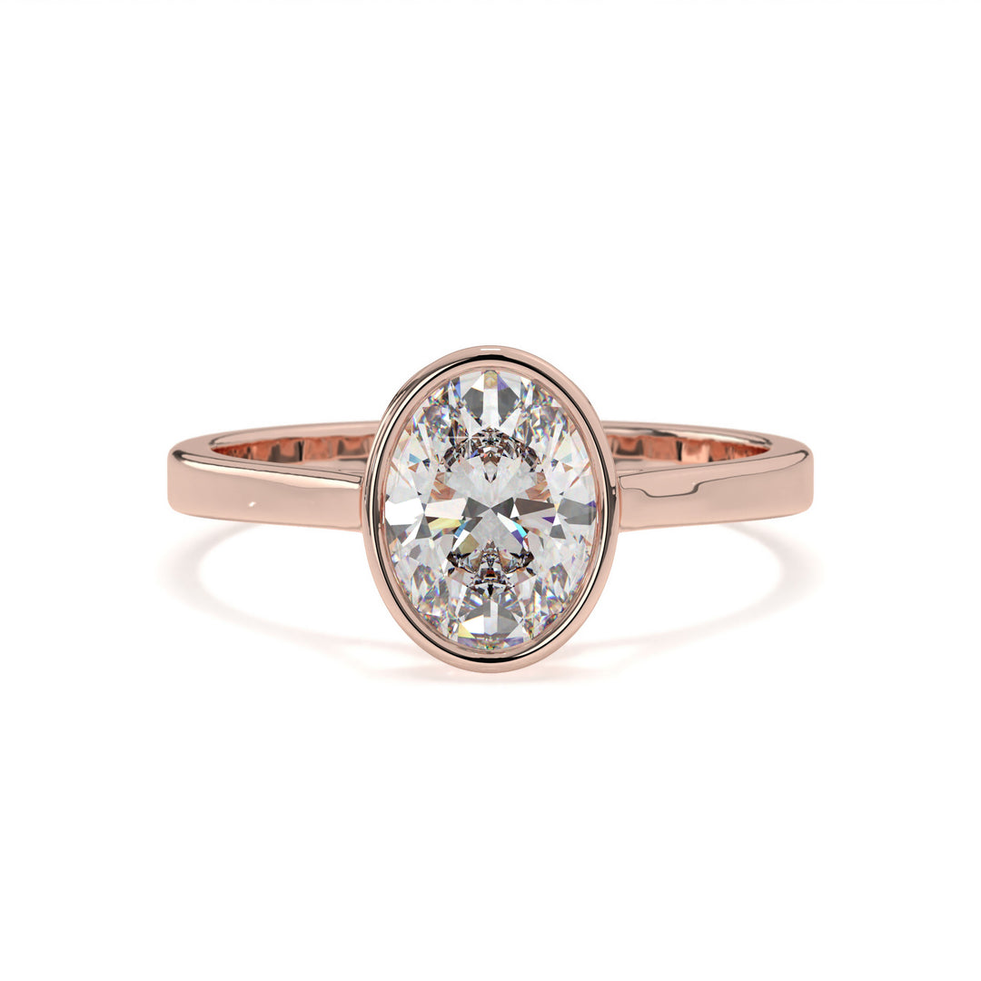 Yvonne - Bezel-set oval solitaire