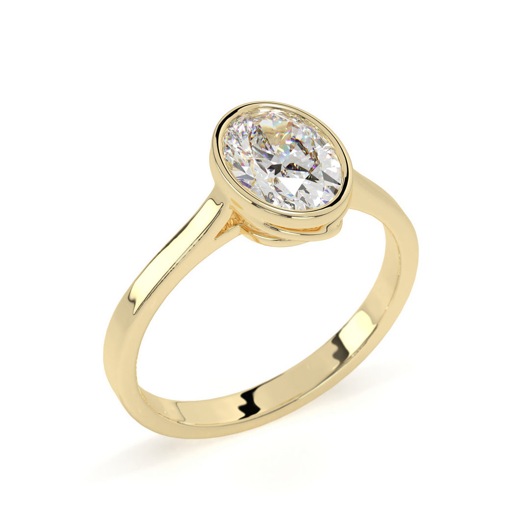 Yvonne  Bezel-set Oval Solitaire