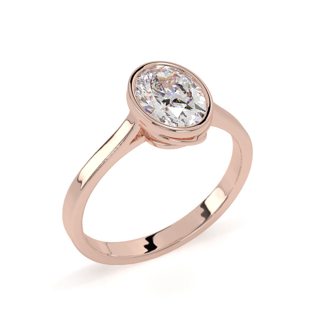 Yvonne - Bezel-set oval solitaire