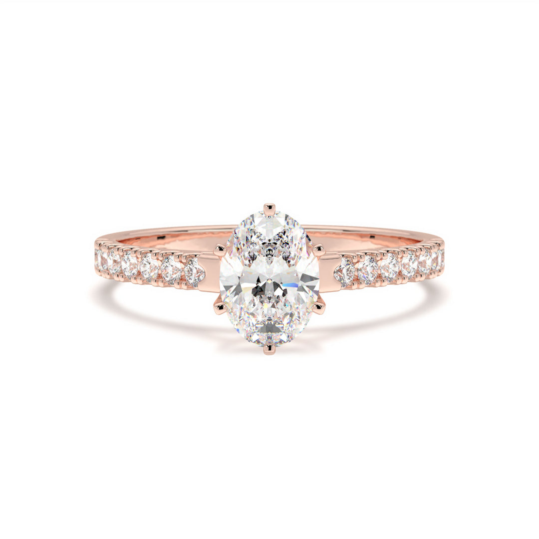 Bérénice <br> Oval Diamond Pavé Ring