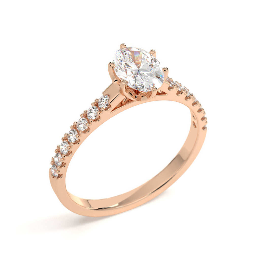 Bérénice <br> Oval Diamond Pavé Ring