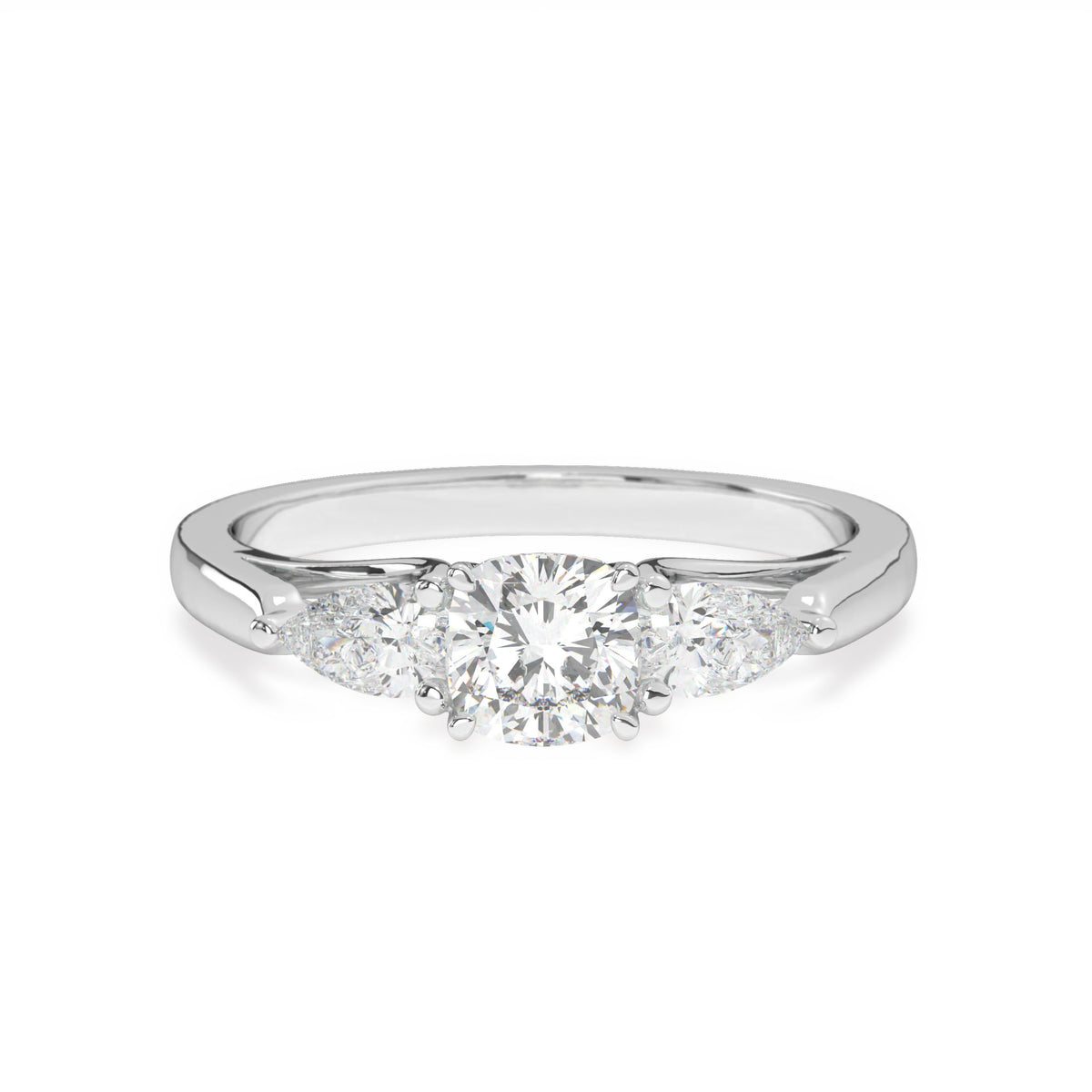 Ella <br> pear trilogy ring