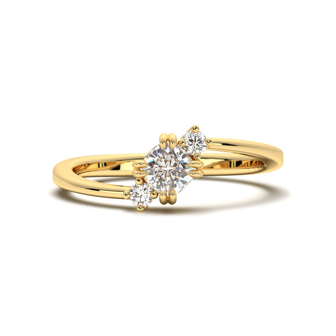 CÃ©line  Delicate Three-stone Elegance