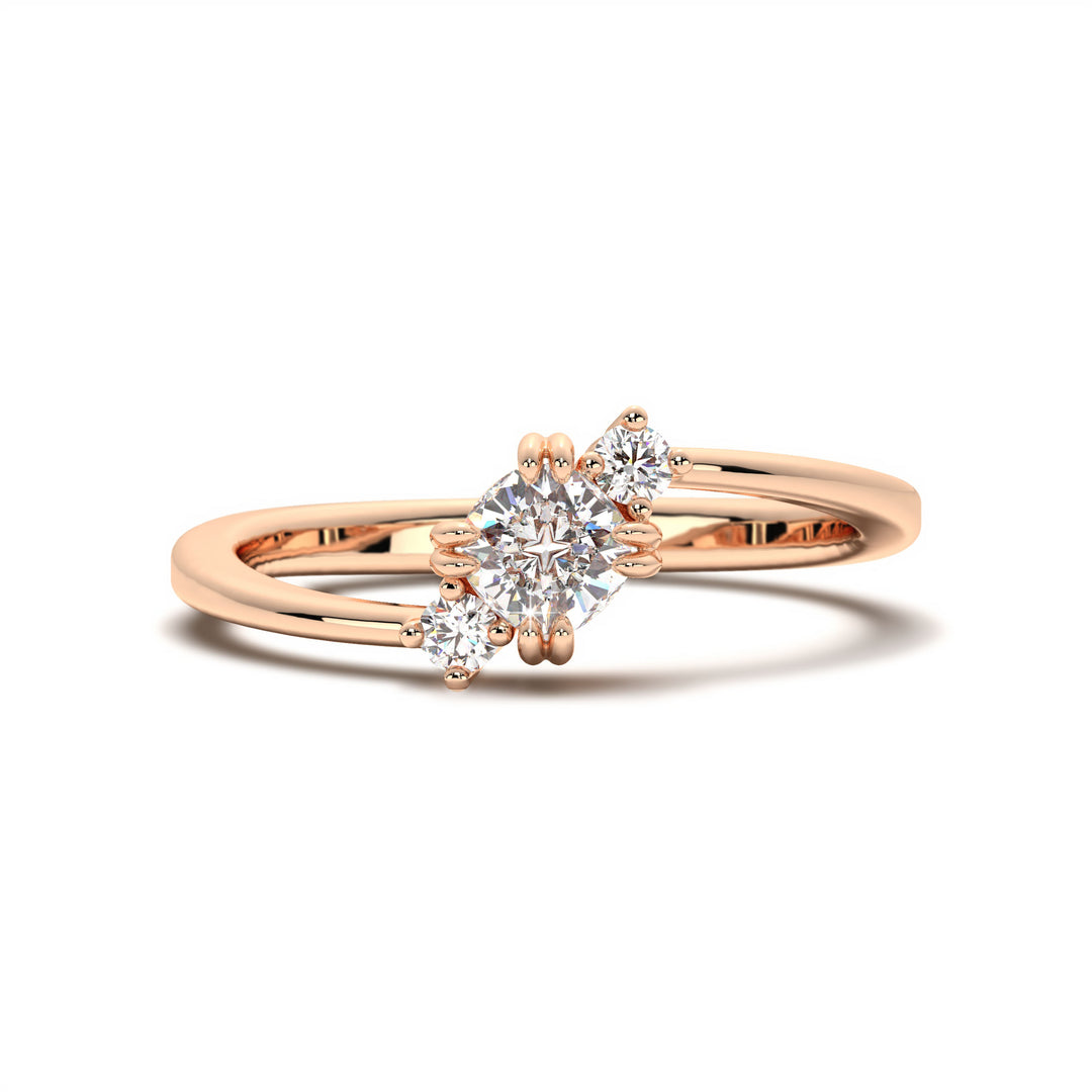 CÃ©line  Delicate Three-stone Elegance