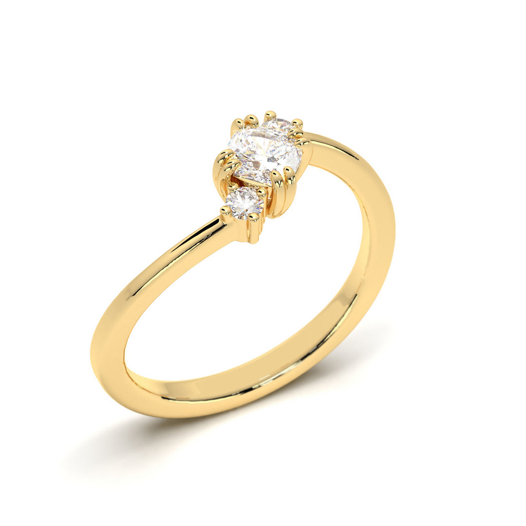 CÃ©line  Delicate Three-stone Elegance