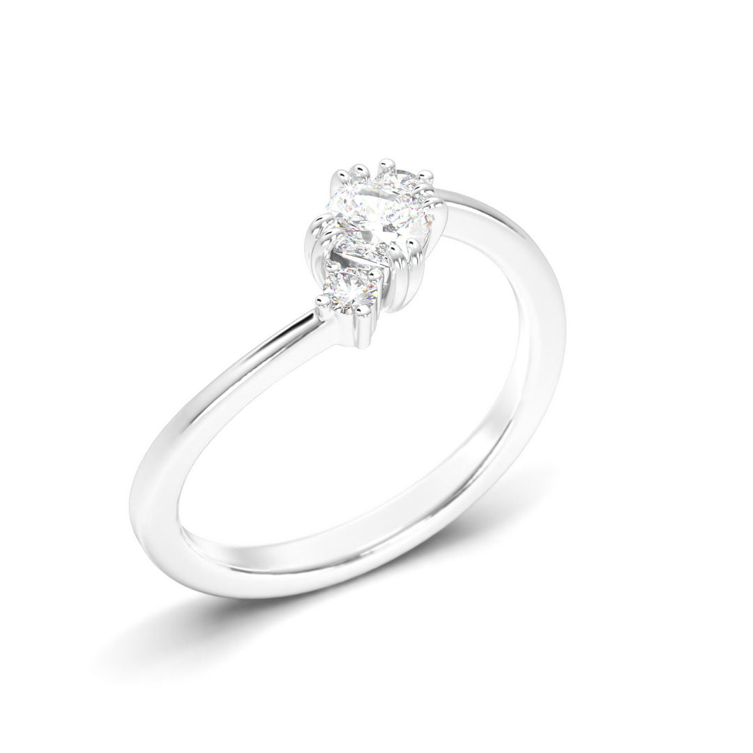 CÃ©line  Delicate Three-stone Elegance