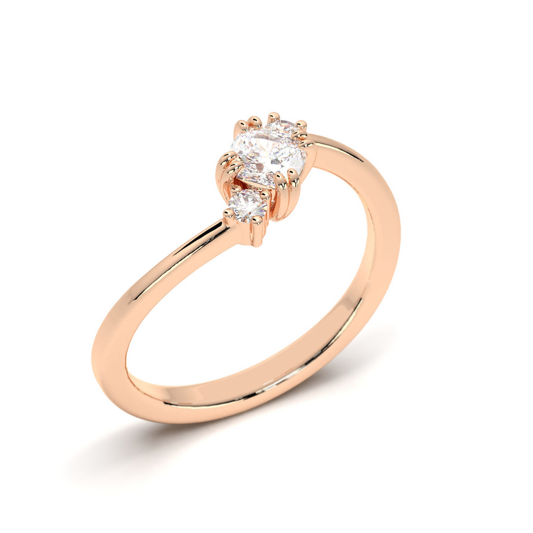 CÃ©line  Delicate Three-stone Elegance