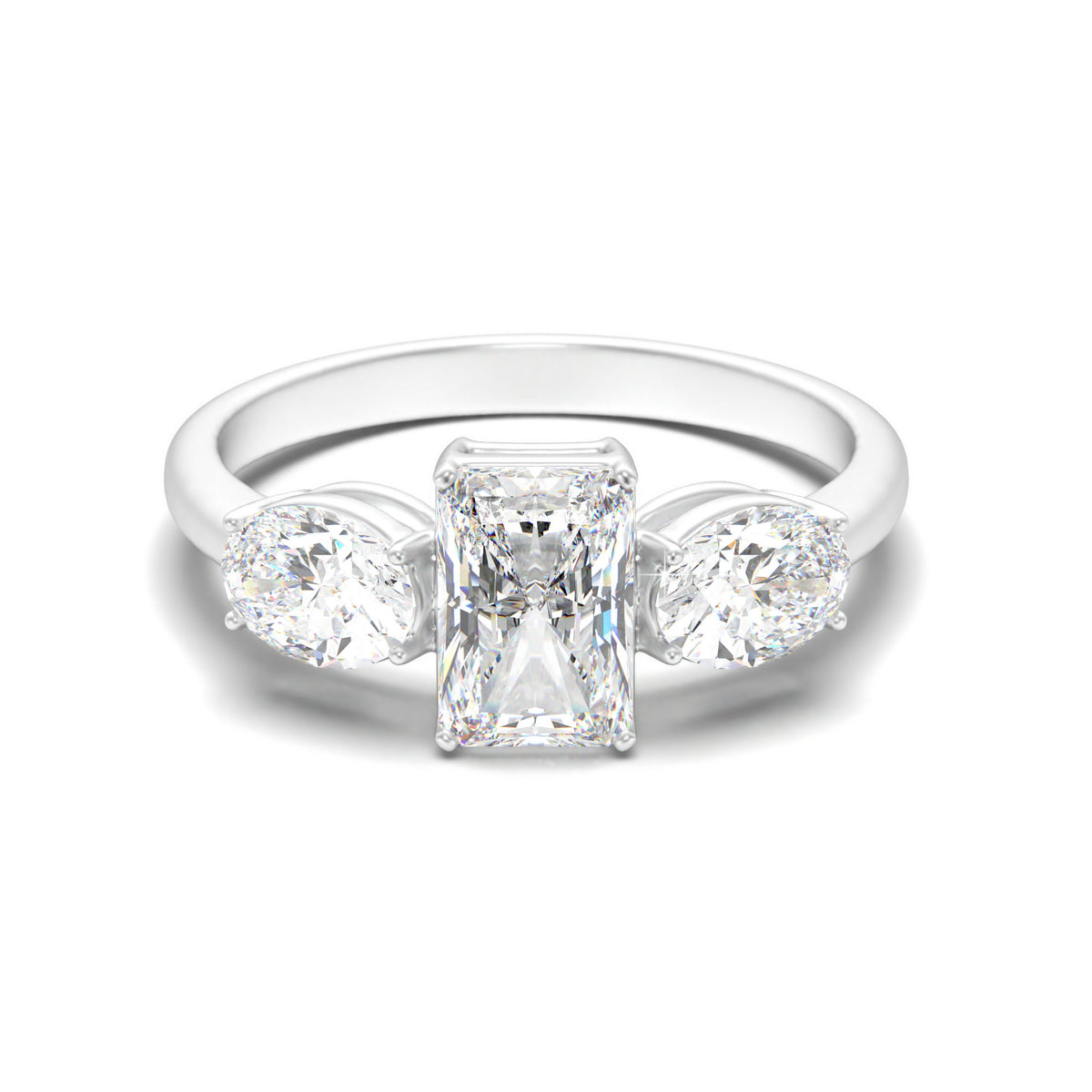 Albertine <br> radiant three stone brilliance