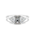 Load image into Gallery viewer, Chiara - Vintage-Inspired Emerald Diamond Ring