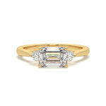 Load image into Gallery viewer, Ludovica - Elegant Three-Stone Emerald Diamond Ring