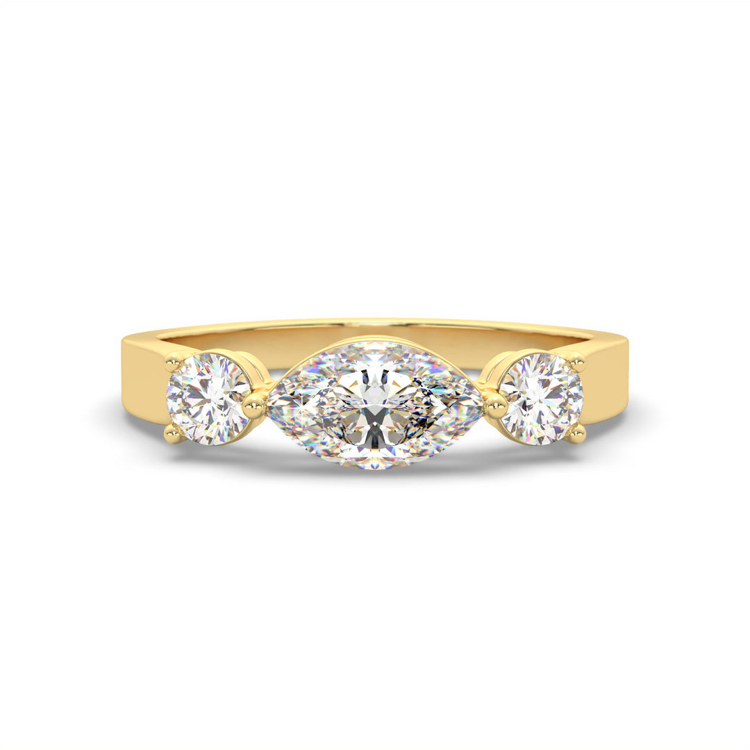 Alessia  Marquise Diamond Three-Stone Ring