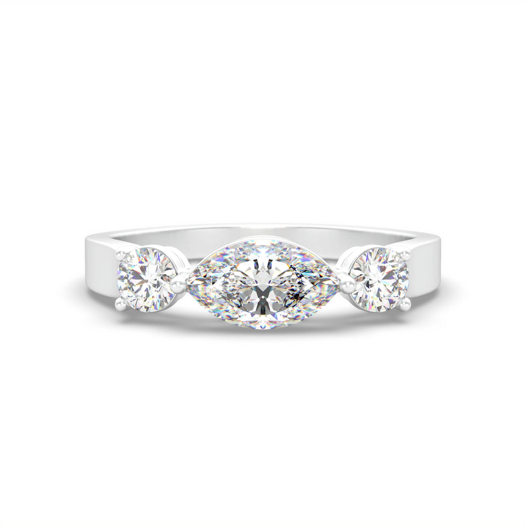 Alessia  Marquise Diamond Three-Stone Ring