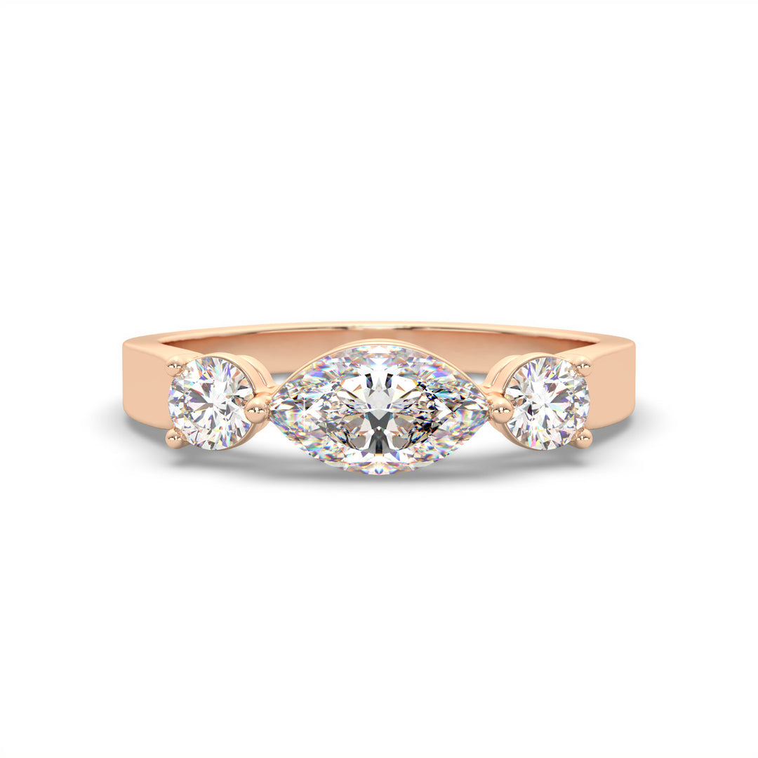 Alessia  Marquise Diamond Three-Stone Ring