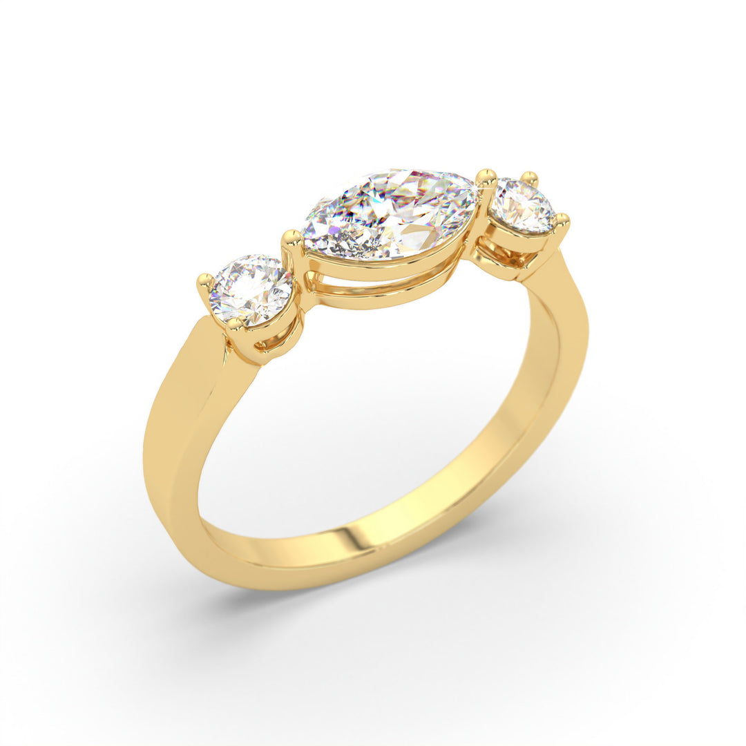 Alessia  Marquise Diamond Three-Stone Ring