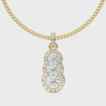 Load and play video in Gallery viewer, Cosette - Triple Diamond Halo Pendant