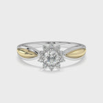 Load and play video in Gallery viewer, Giulia-Two-tone floral halo solitaire