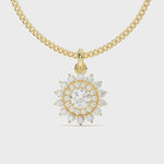 Load and play video in Gallery viewer, Coralie - Sunburst Diamond Halo Pendant