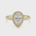 Load and play video in Gallery viewer, Yvette-Pear halo solitaire ring
