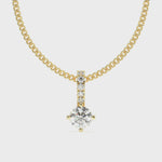 Load and play video in Gallery viewer, Léna- Graceful Solitaire Drop Pendant