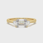 Load and play video in Gallery viewer, Ludovica - Elegant Three-Stone Emerald Diamond Ring